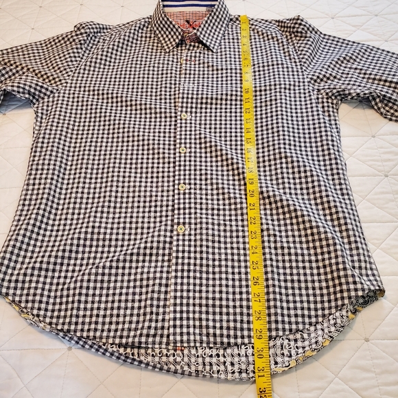 Robert Graham Gingham Paisley Water Print Button down! Size XL. - Picture 6 of 8